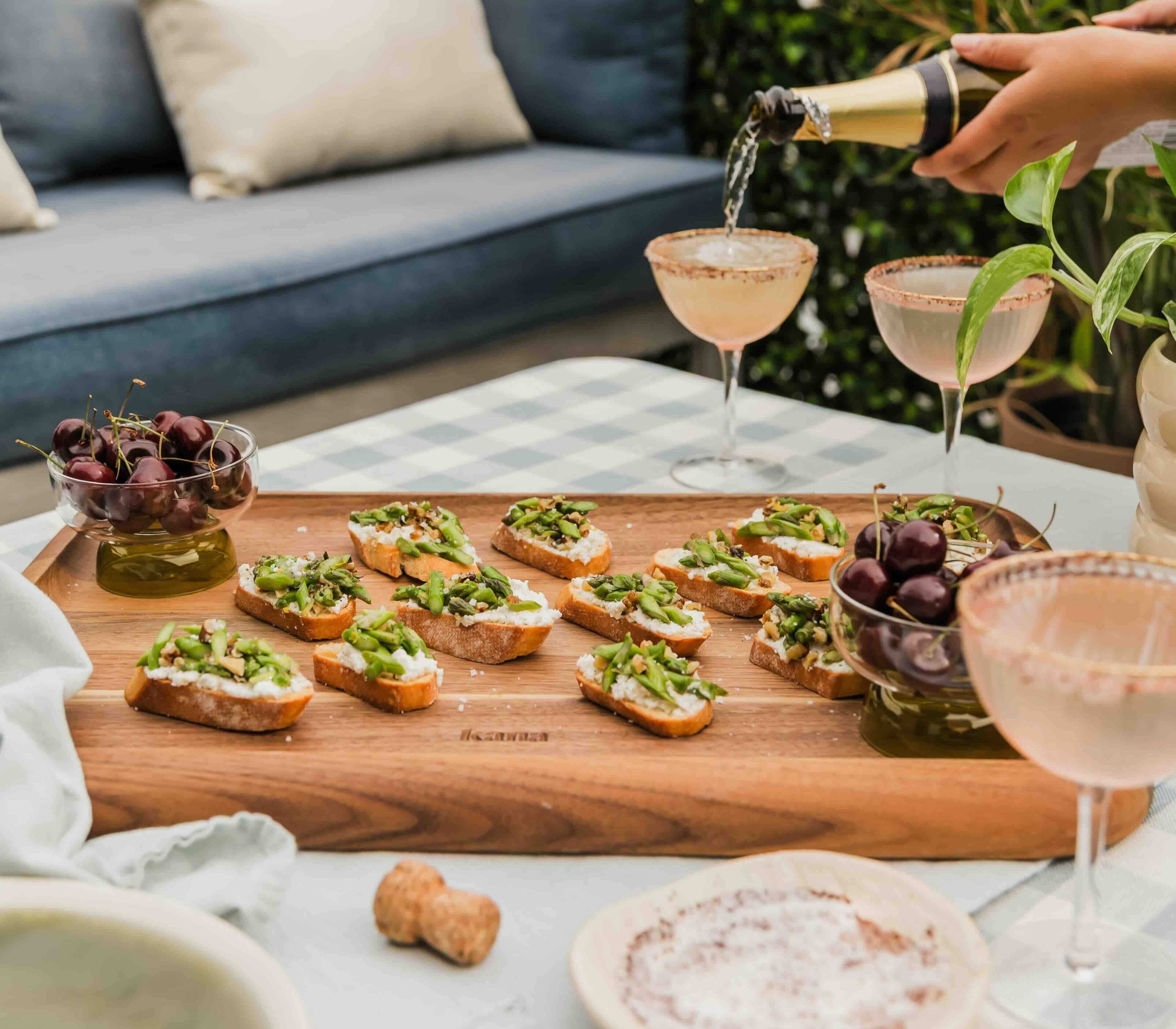 Orange Tarragon Ricotta Toasts with Asparagus