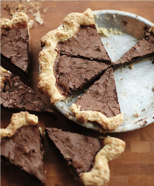 Chocolate Chili Chess Pie with Liquored Pie Dough