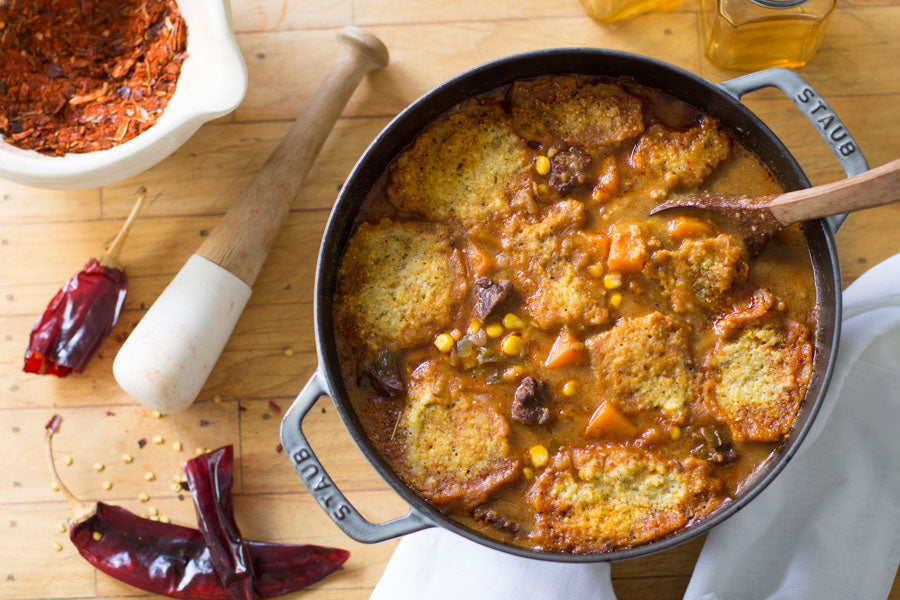 Hopi Beef Stew with Cornmeal Dumplings