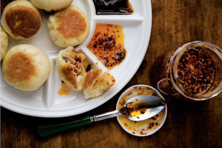 Sheng Jian Baozi with Chile Oil