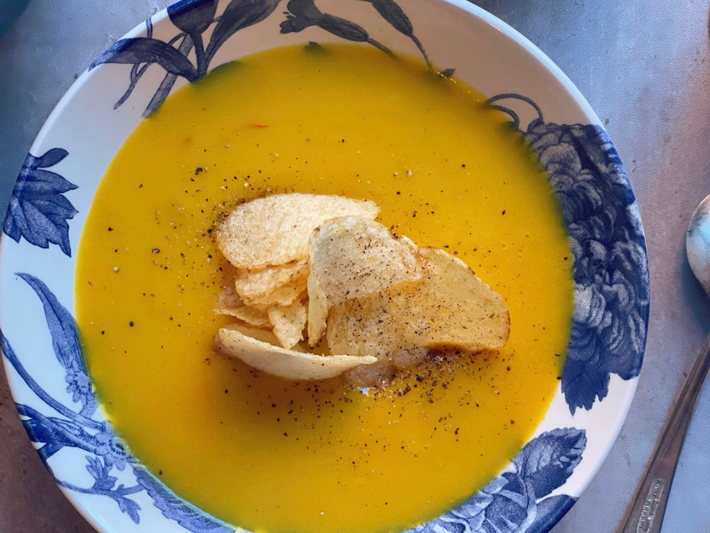 Creamy Saffron Leek and Potato Soup
