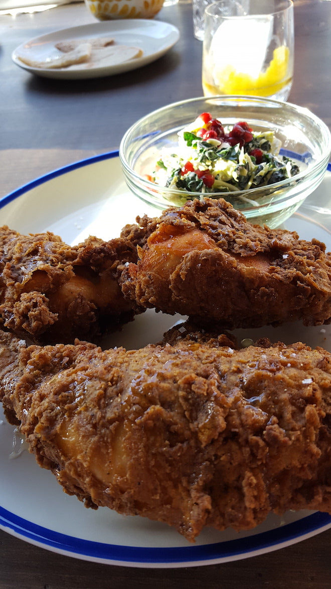 Thackeray Ethiopian-Spiced Fried Chicken and Za'atar-Spiced Kale Slaw
