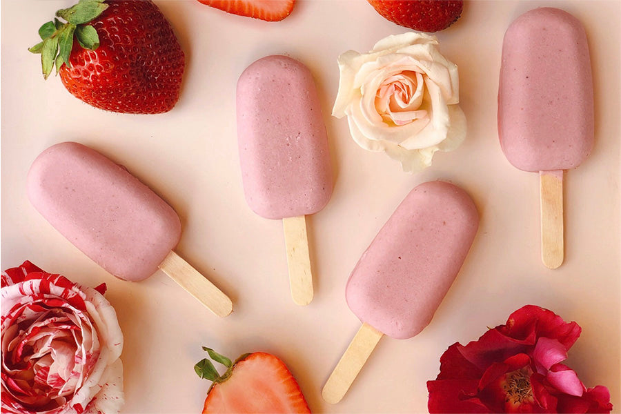 Vegan Cardamom Strawberry Creamsicles