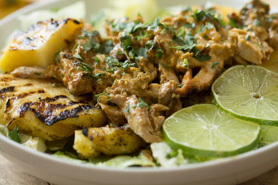 Grilled Chicken and Pineapple with Ayam Peanut Sauce