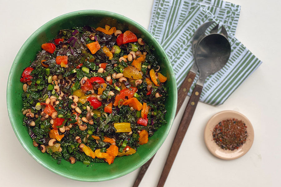 Black-Eyed Pea, Kale and Calico Salad