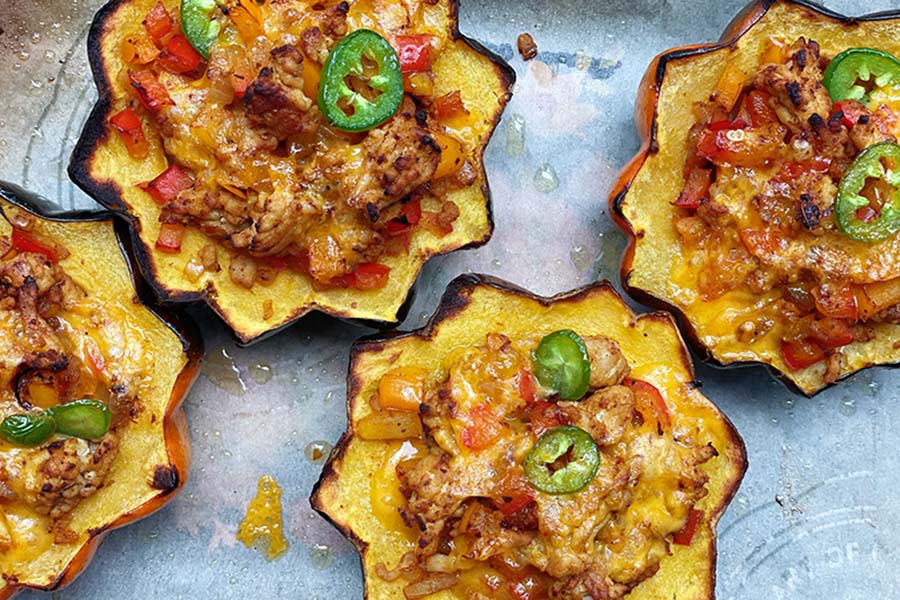 Chorizo Bomb Stuffed Acorn Squash