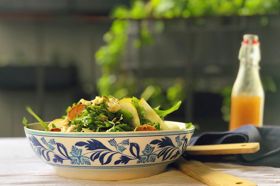 Pear Arugula Salad With Juniper Vinaigrette