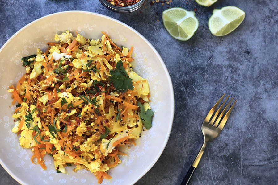 Tadka Carrot and Cauliflower Salad